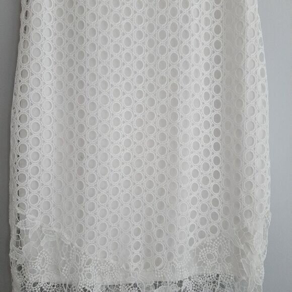 ADIVA / White Eyelet & Floral Lace Maxi Long Length Dress Sz 6 - Picture 14 of 16